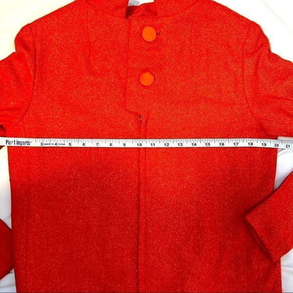 Vintage 1960’s Hand Made Bright Orange Shift Jacket Dress - Picture 10 of 12